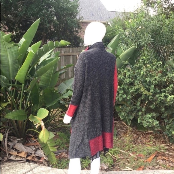 NWT Joseph A Long Open Ribbed Knit Sweater ColorBlock Cardigan - Picture 7 of 15